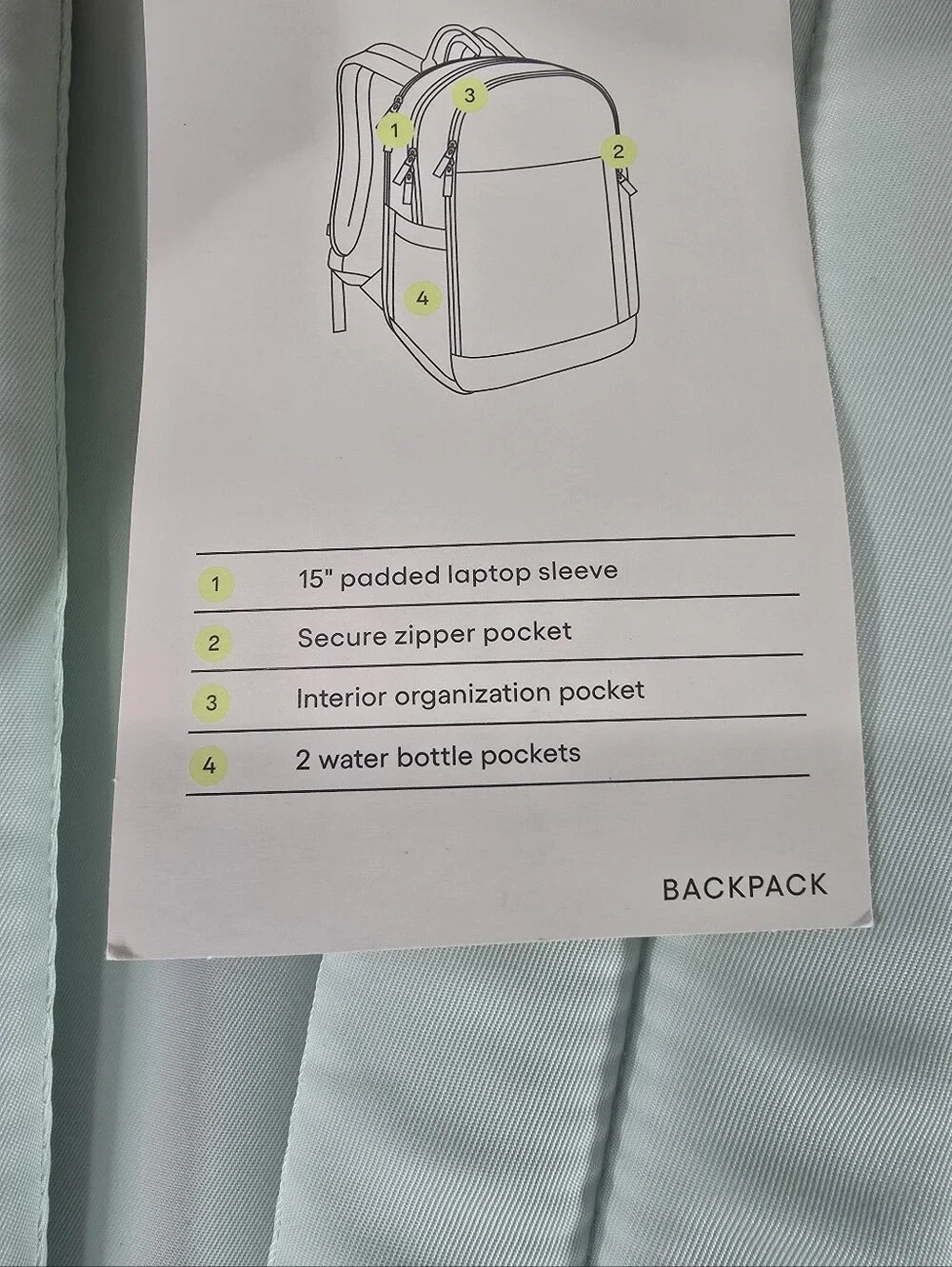 NWT All In Motion Mint Green Backpack